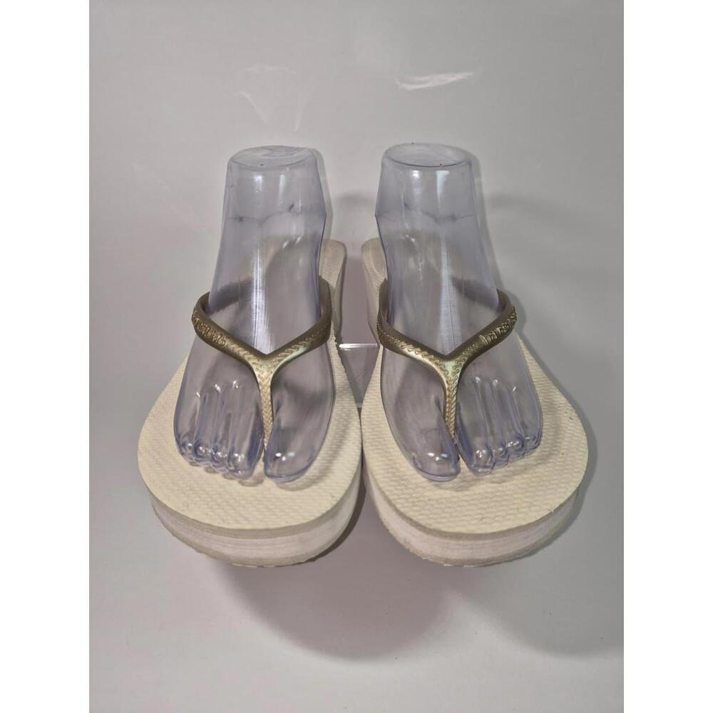 Havaianas Women's Flip Flops Sandals Summer Beach Size 7-8 Beige - Picture 5 of 9